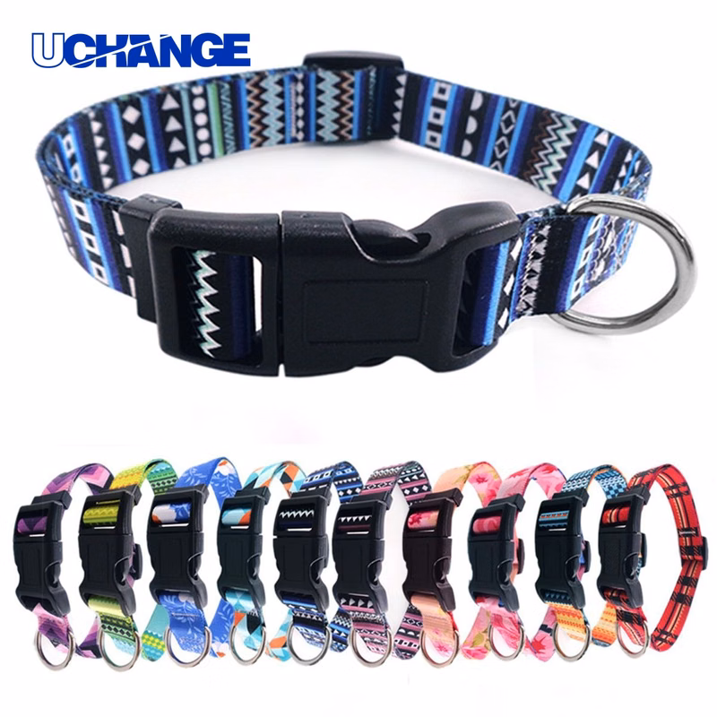 Adjustable Polyester Pet Collar with Buckle for Safety
