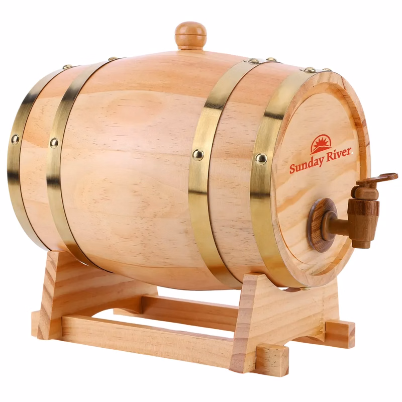 3L Oak Barrel Dispenser