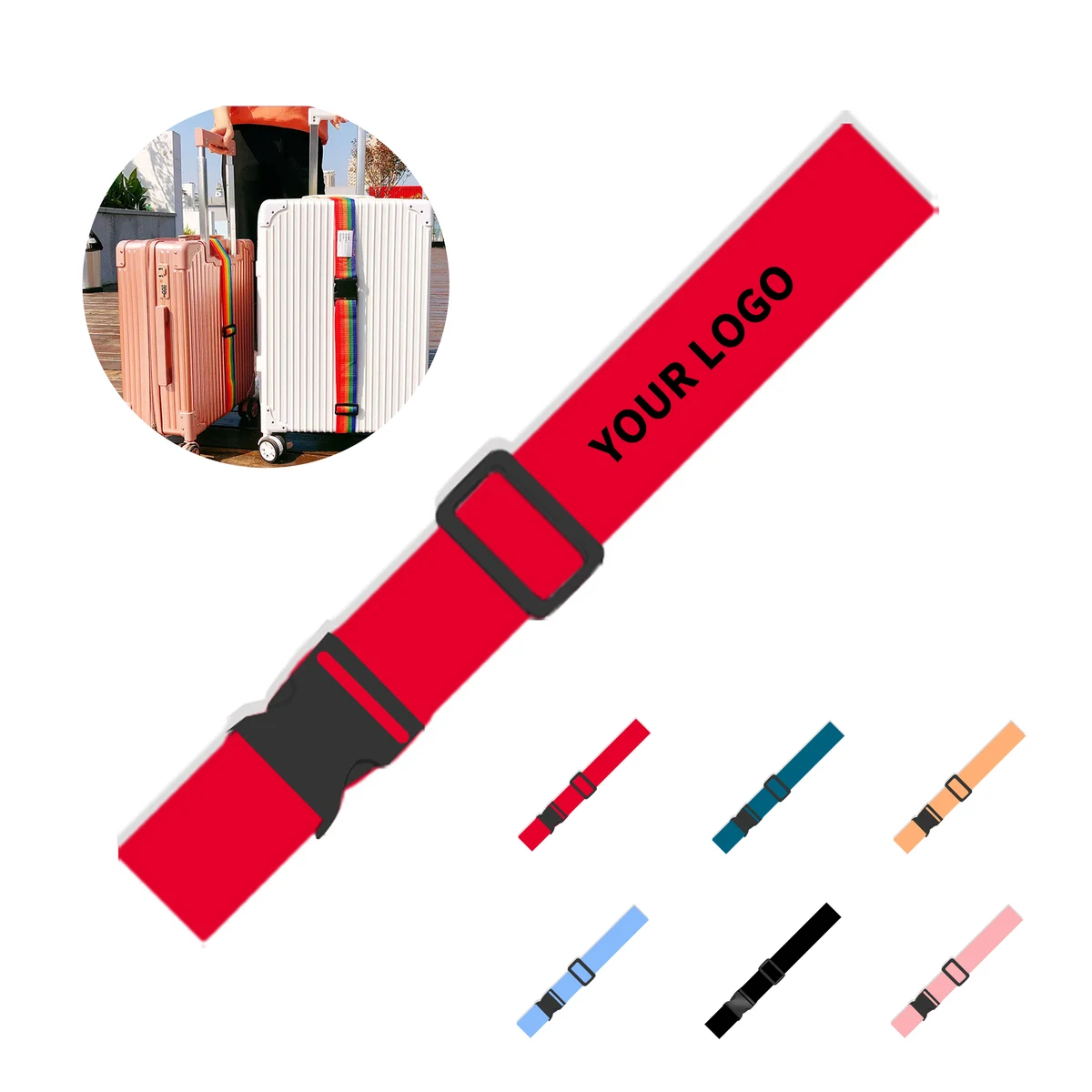 Polyester Luggage Security Strap With Quick Release Buckle 78.2" Length X 2" Width 1