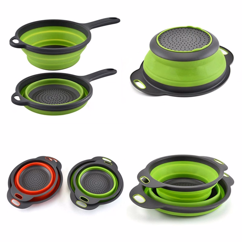 Collapsible plastic drainage basket for fruit vegetable