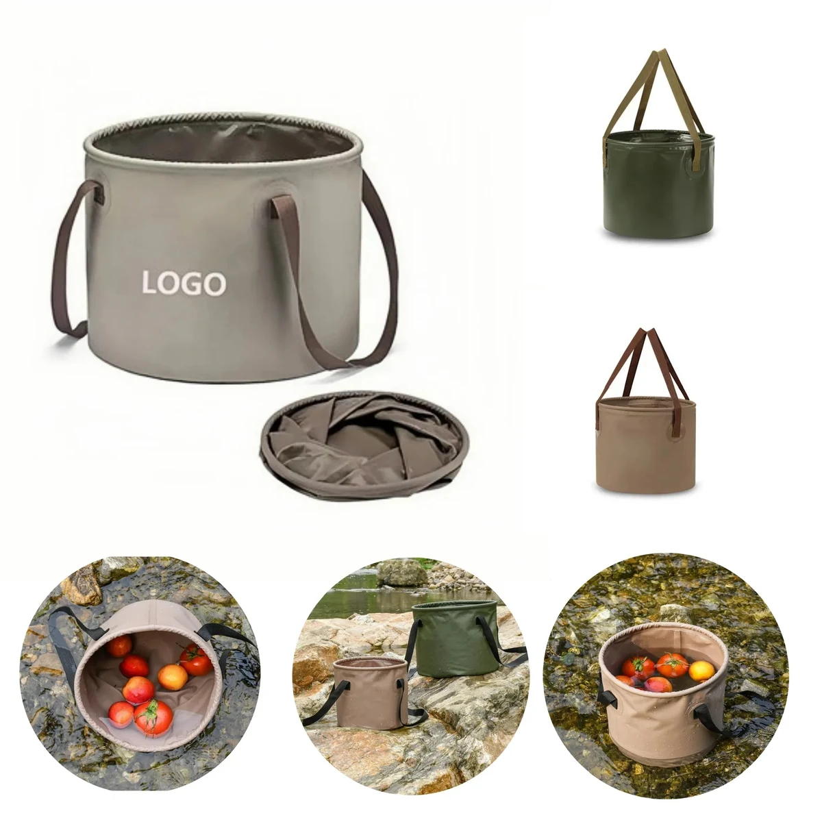 Custom portable foldable fishing storage bucket 1