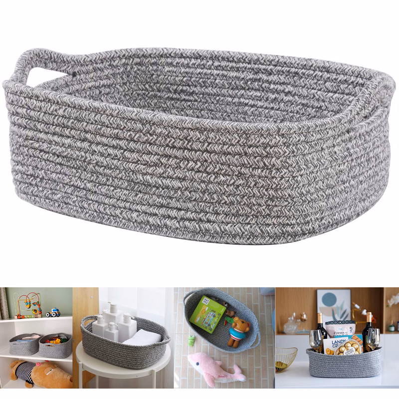 Woven Cotton Rope Storage Basket
