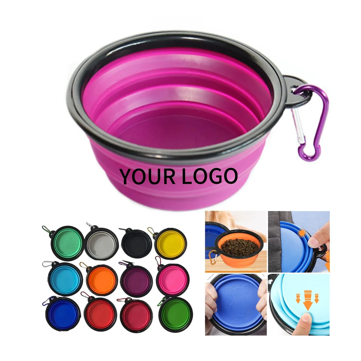 Travel Folding Pet Bowl Custom Logo 1