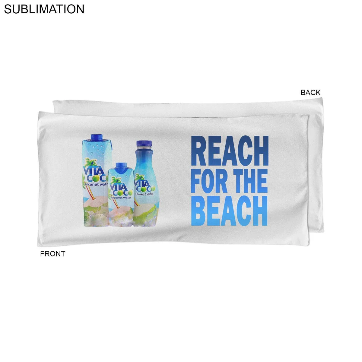 Absorbent Microfiber Dri-Lite Terry White Pool Towel 20x40, Sublimated Full color logo 1