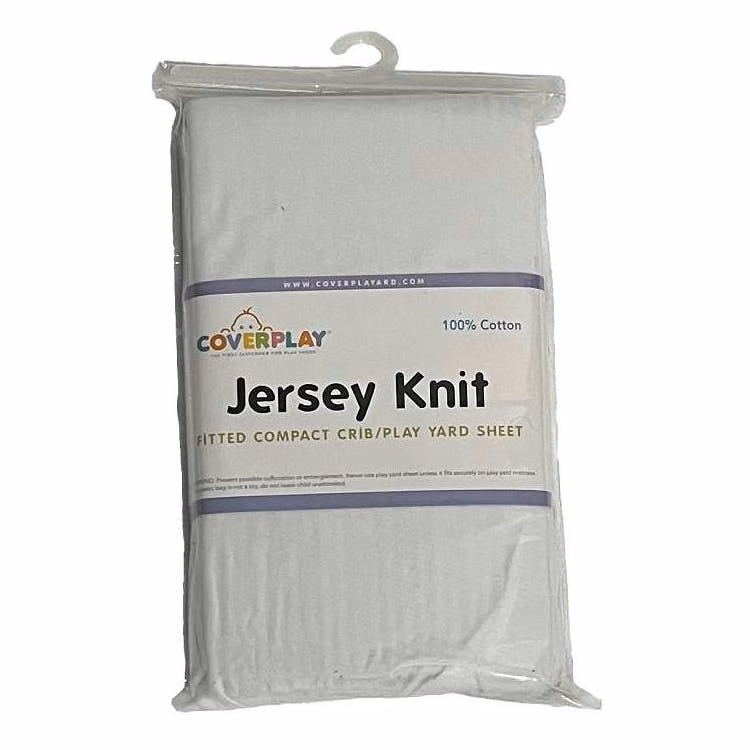 Jersey Knit Cotton White Crib Sheet