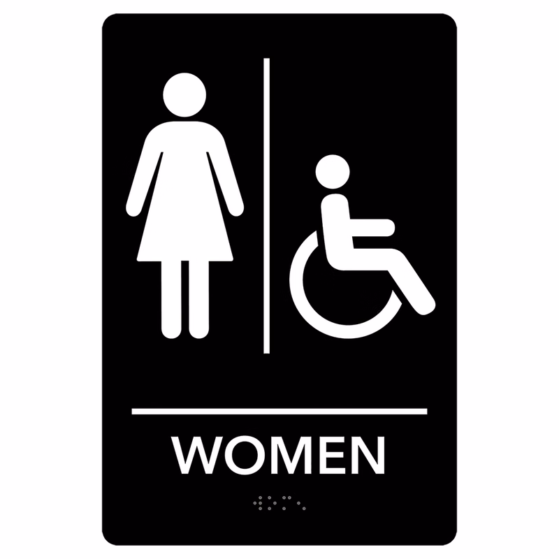 Women Accessible Restroom Pre-Designed ADA Sign