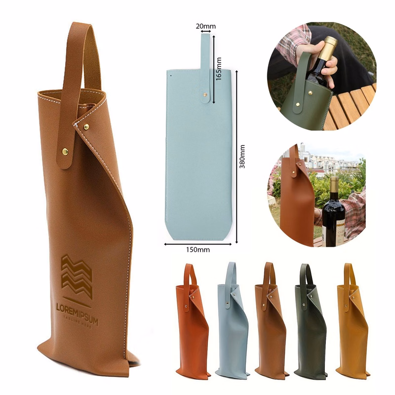 Leather red wine bag