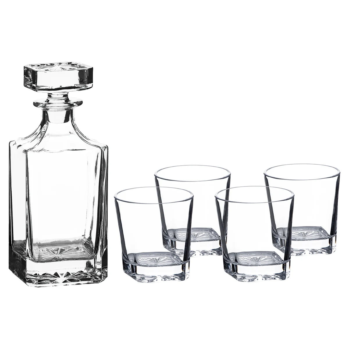 Square Glass Decanter Set 1