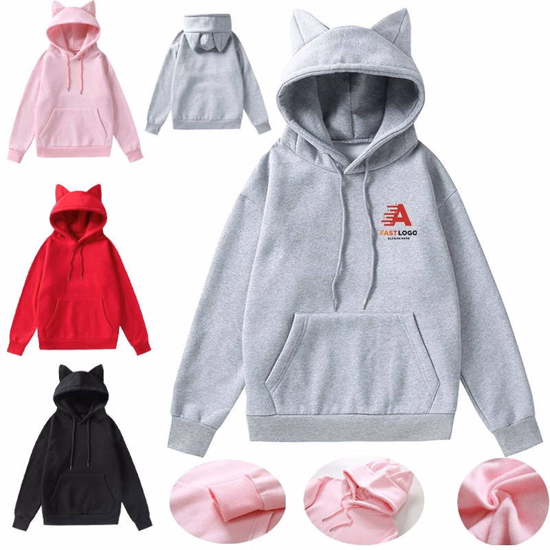 Women's Autumn Winter Hoodies With Simple Cat Ear
