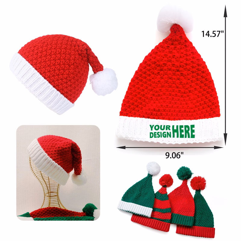 MOQ 50 PCS Christmas Festive Knitted Hat