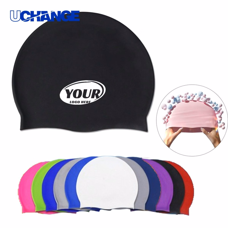 Solid Color High Elastic Silicone Swimming Cap Swim Headwear