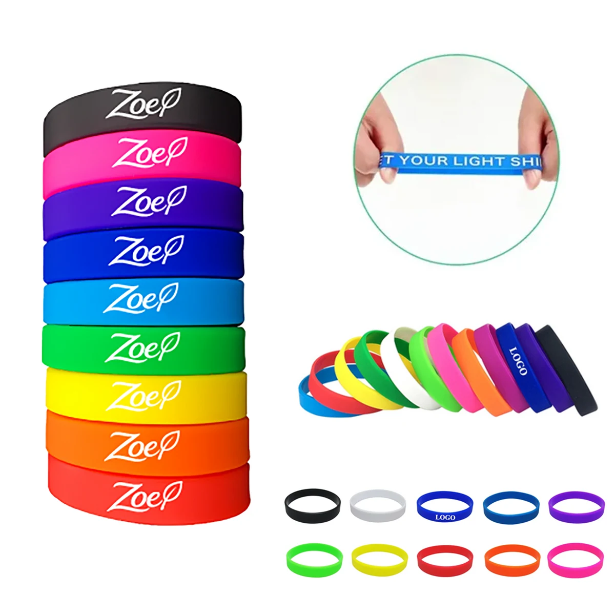Silicone Wristband Bracelet Colorfilled 1