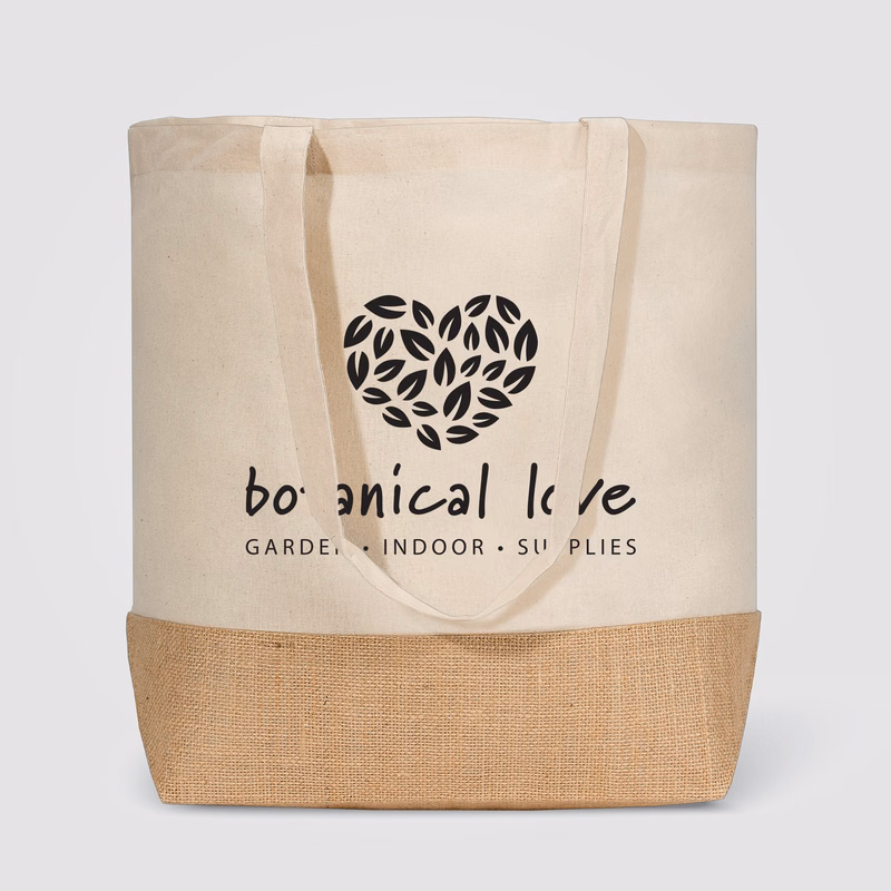 Rio™ Shopper Tote Bag - 5 oz. Recycled Cotton Blend with Jute