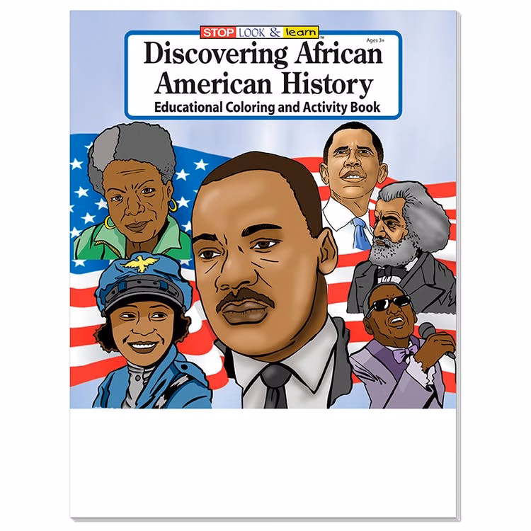 Discovering African American History Coloring Books - 16 Pages Ages 3-9