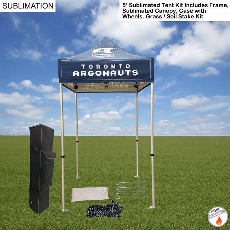 5' Premium Sublimated Tent Kit, Includes Premium 40mm Aluminum Frame, Canopy, Case, Grass Stake Kit