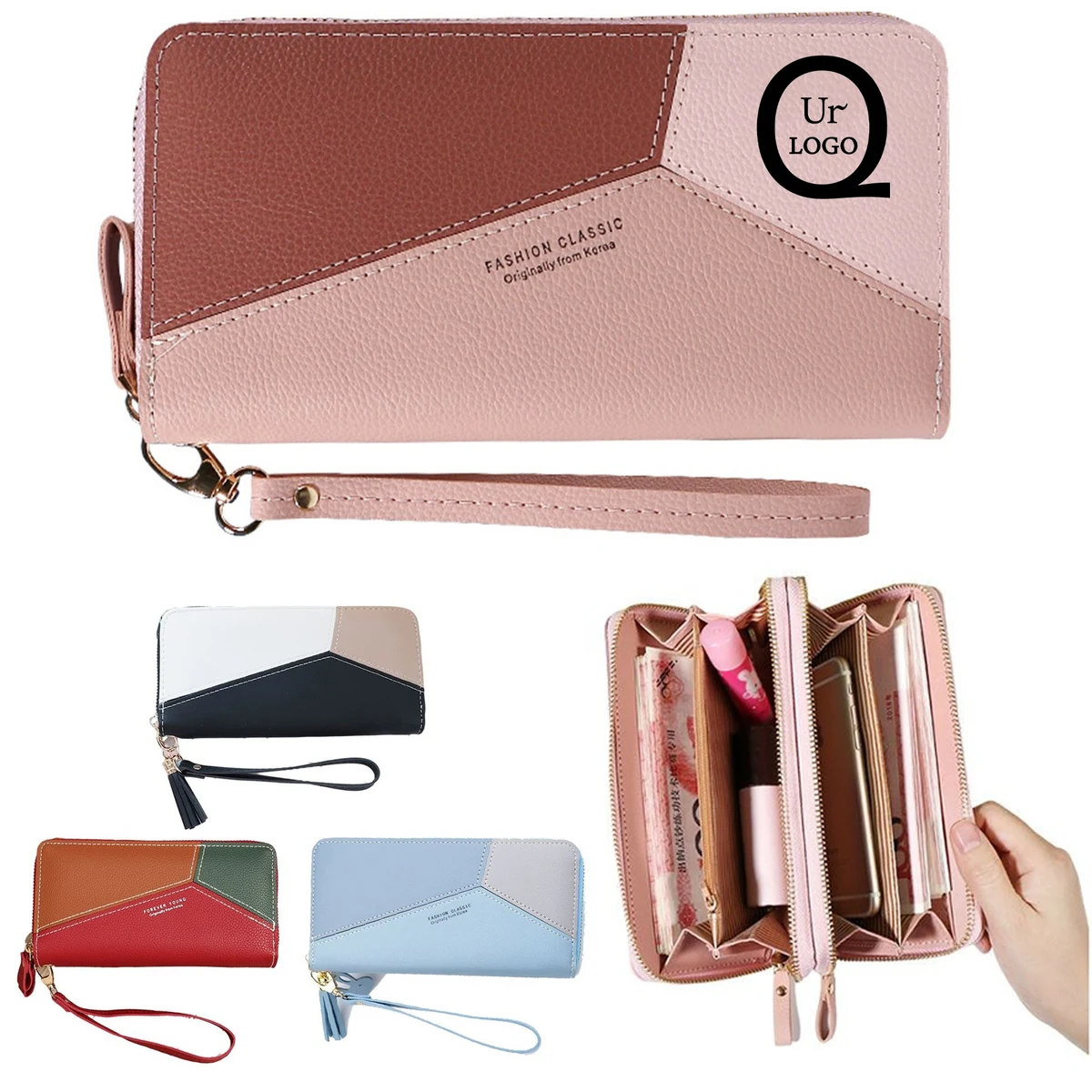 Double Zippered Layer Women'S Wallet 1