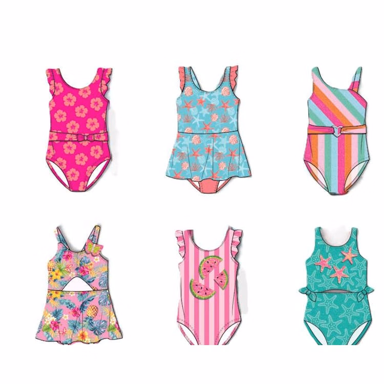 Girls One Piece Swimsuits - Size 4-6X Assorted