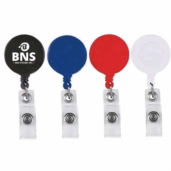 Custom Retractable ID Card Badge Holder w/ Crocodile Clip