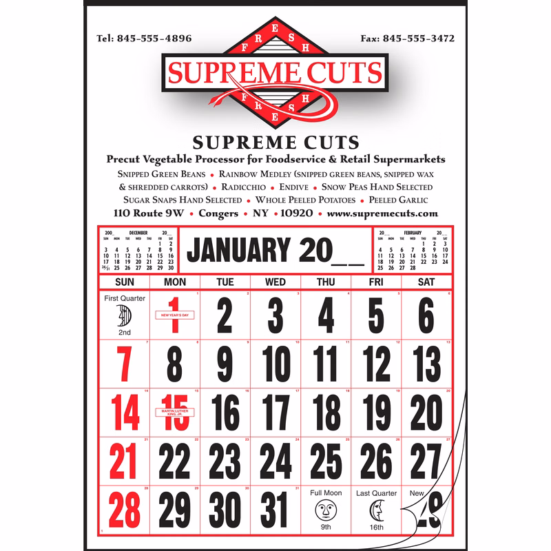 Style 60A 12-Sheet Calendar