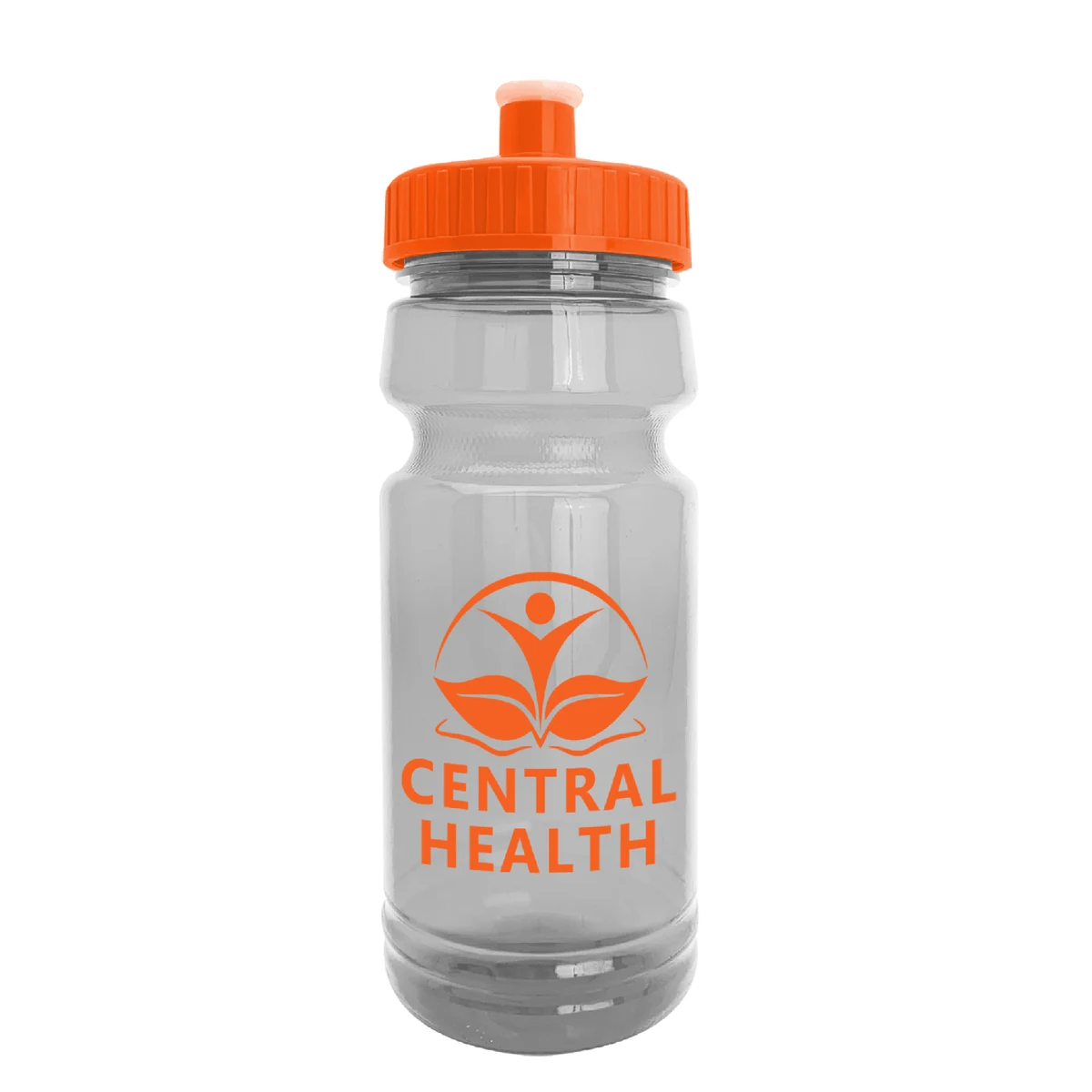 Push Pull Lid Clear Sports Water Bottle, 24oz. 1