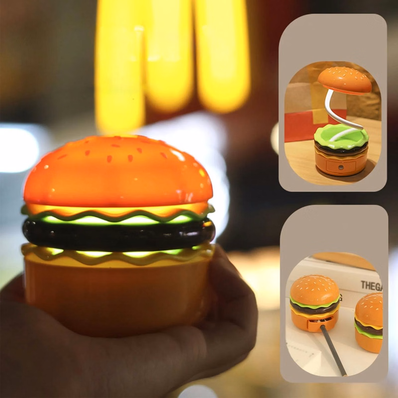 Hamburger Table Lamps with Adjustable Neck