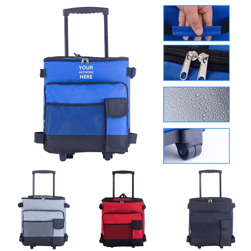 40 Can Large Rolling Cooler with Pull Bar