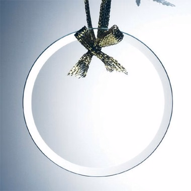 Beveled Jade Glass Ornament - Round