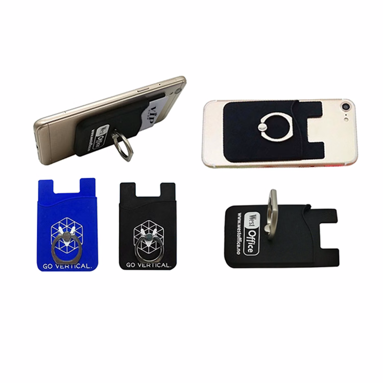 Cell Phone Wallet Card Holder w/ Ring Stand