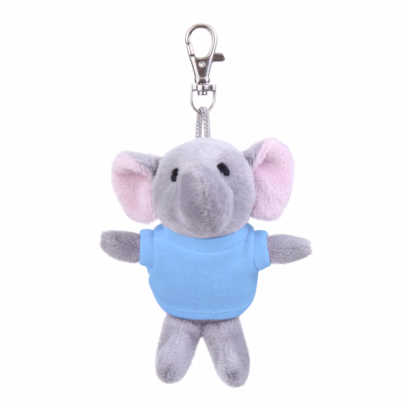 Soft Plush Elephant Keychain with Tee