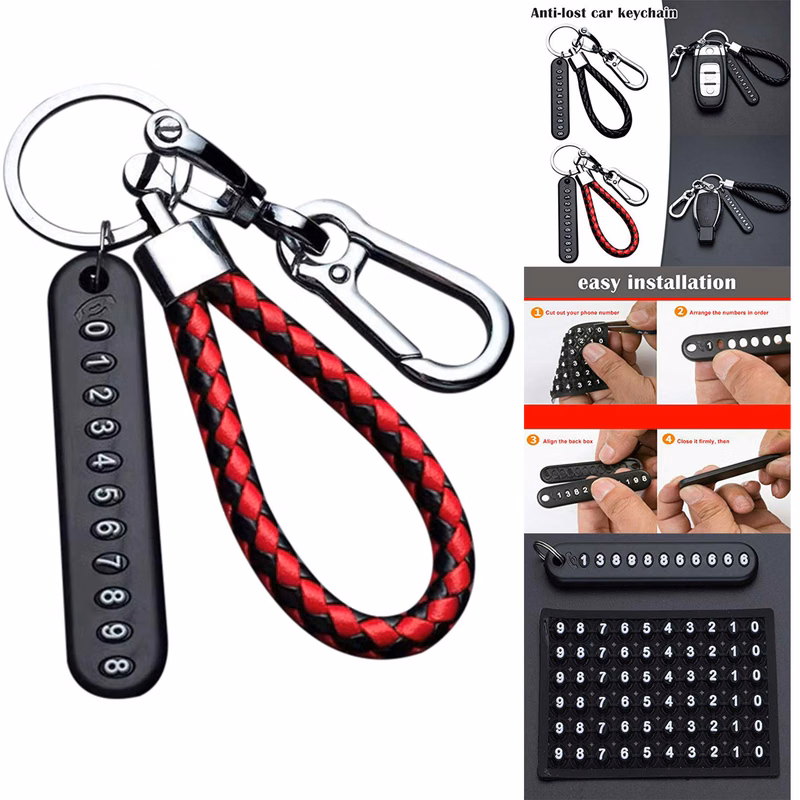 Car Keychain Anti-Lost Car Keychain with Phone Number
