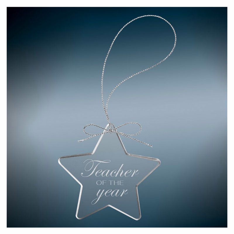 3 1/4" Star Clear Glass Ornament