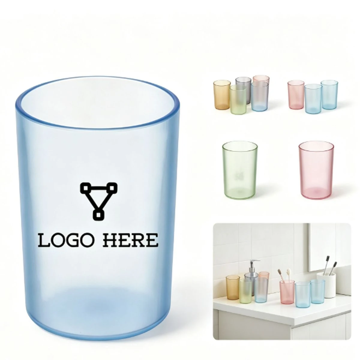 Plain-Colored Round Toothbrush Cup 1