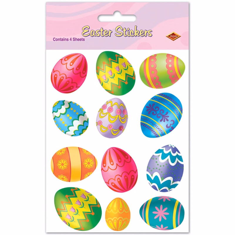 Easter Egg Stickers - Assorted 4 Pack