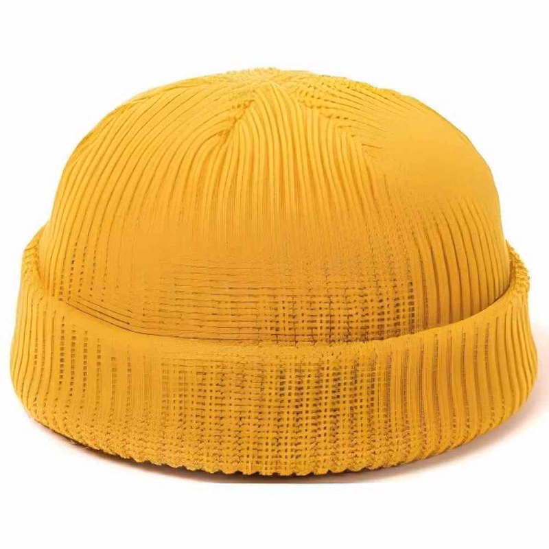 Acrylic Double-Layer Knit Hat With Cuff