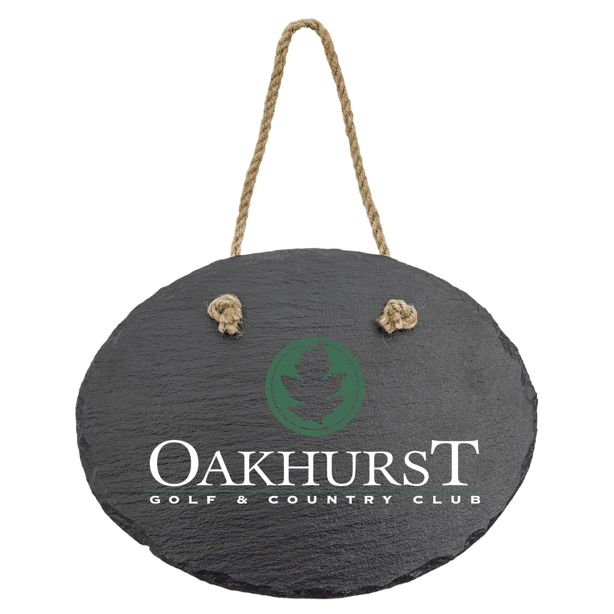 7" X 6" Oval Slate Decor with Hanger String 1