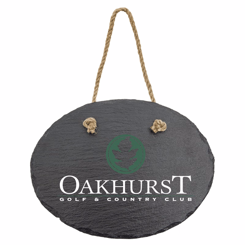 7" X 6" Oval Slate Decor with Hanger String
