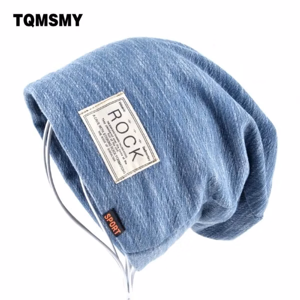 Rock Logo Hip Hop Beanie Cap with Velvet Lining for Men