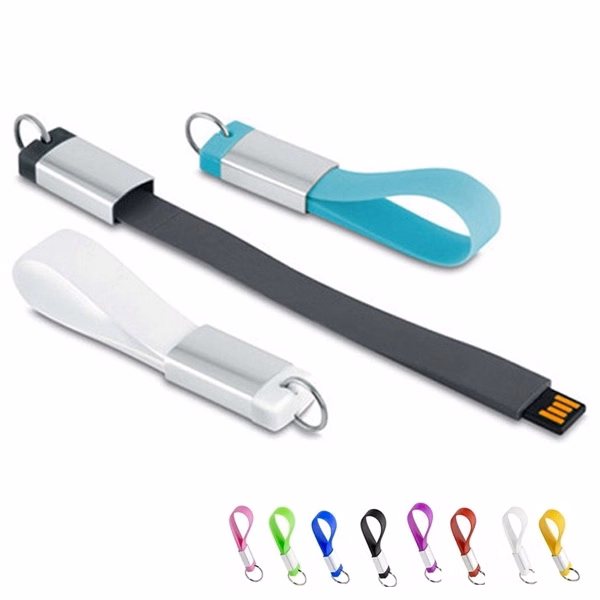 Silicone Keychain Wristband USB Flash Drive