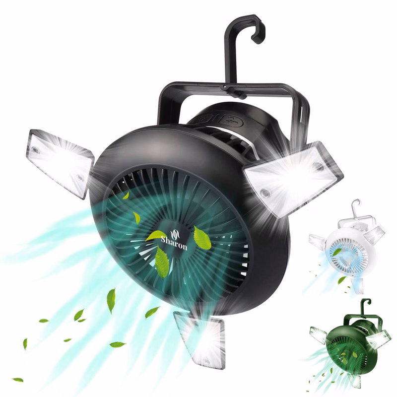 Rechargeable Camping Fan w/ Led Light
