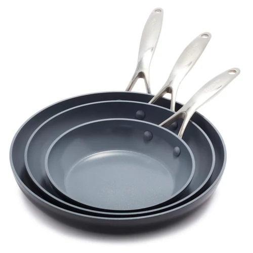 GreenPan Valencia Pro Ceramic Non Stick 8, 9.5, and 11-inch Frypan Set 1