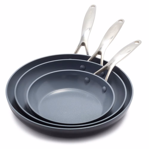 GreenPan Valencia Pro Ceramic Non Stick 8, 9.5, and 11-inch Frypan Set