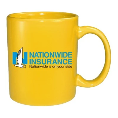 11 oz vitrified coffee mug - lemon yellow 1