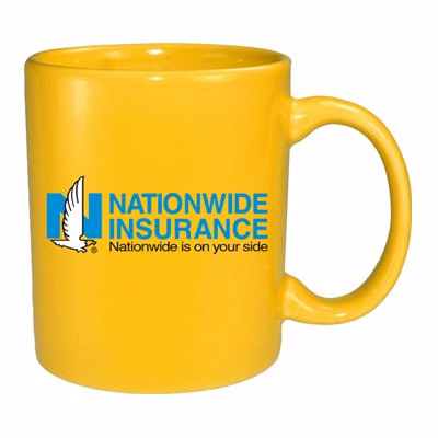 11 oz vitrified coffee mug - lemon yellow