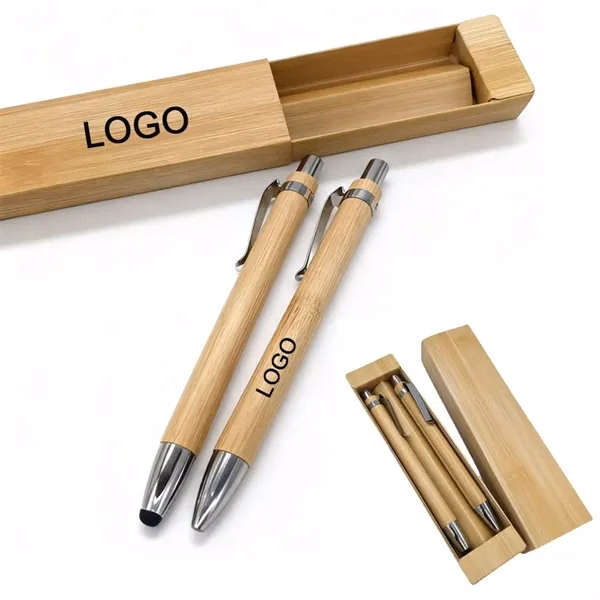 Custom Bamboo Ballpoint and Stylus Pen 5.5 Inch — Professional Tech Giveaway