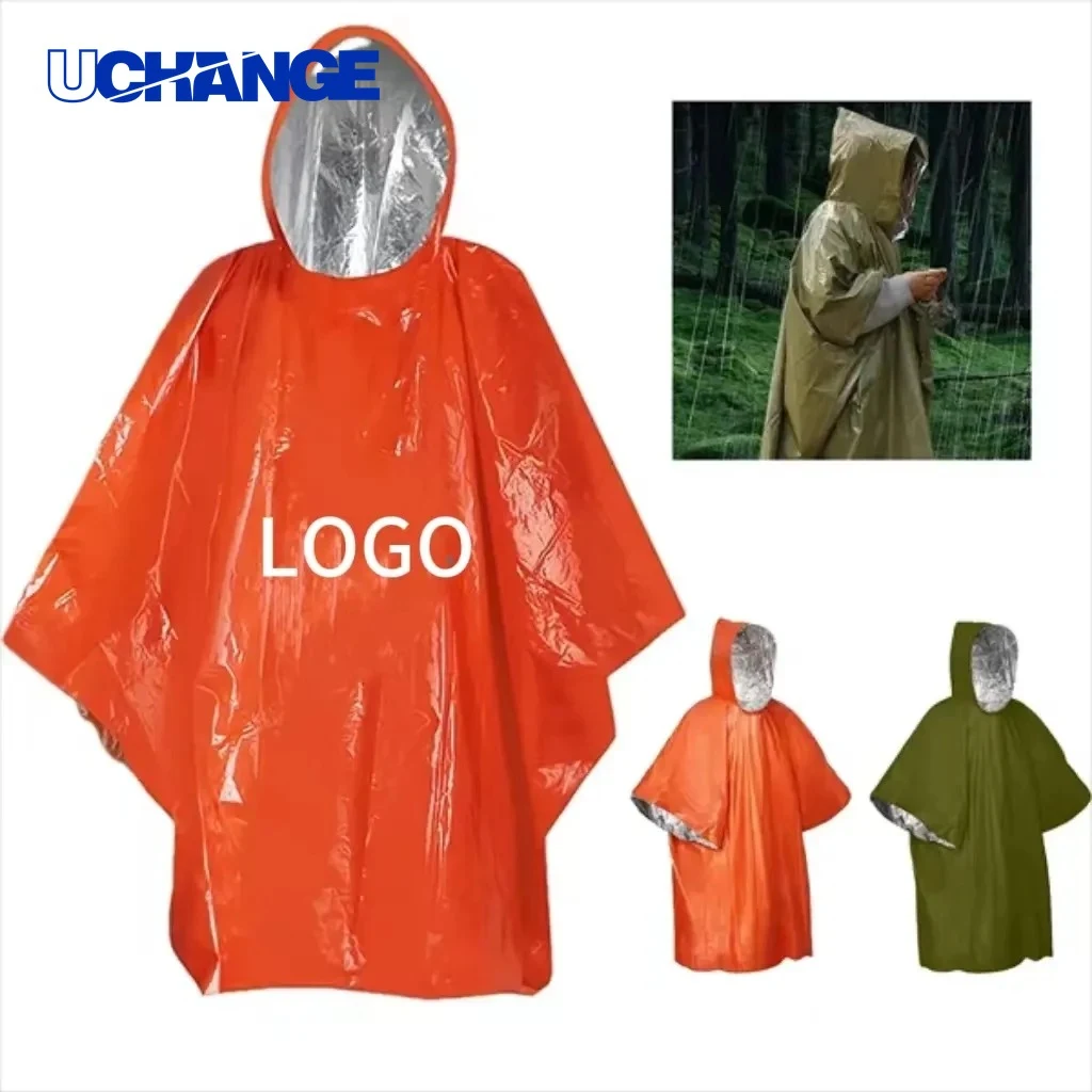 Ultra-Light Reflective Emergency Rain Poncho Outdoor Safety Gear 1