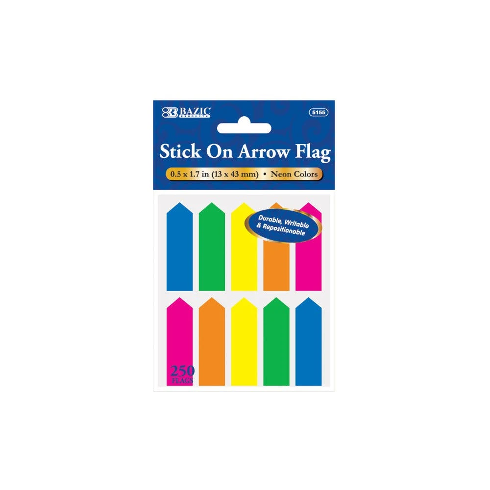 Stick-On Arrow Flags - 250 Count Neon Colors 1