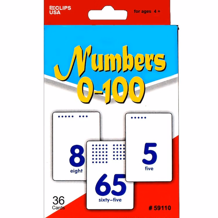 Number Flash Cards - 0-100 36 cards