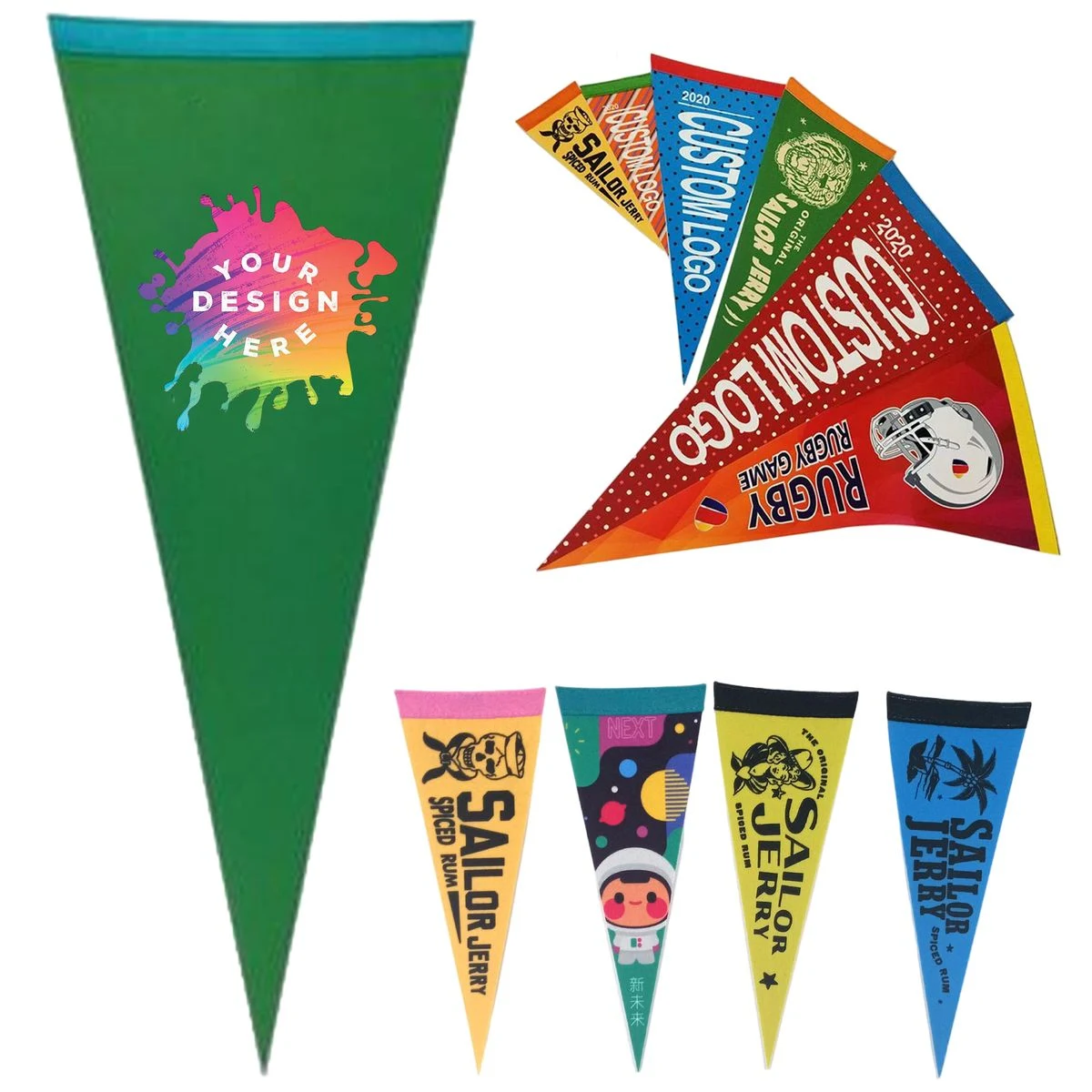 Felt Triangle Flags Custom Size 1