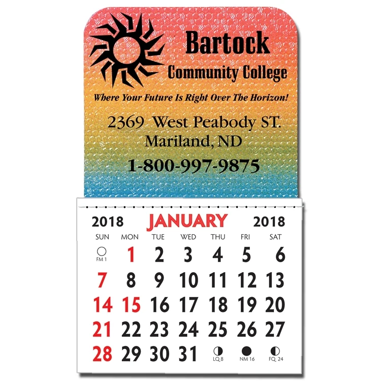 Kwik Stik Horizon 13 Month 6 Mil Smooth White Vinyl Calendar 1