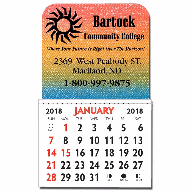 Kwik Stik Horizon 13 Month 6 Mil Smooth White Vinyl Calendar